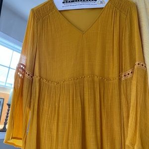Bohemian Goldenrod yellow style fully lined flowing dress